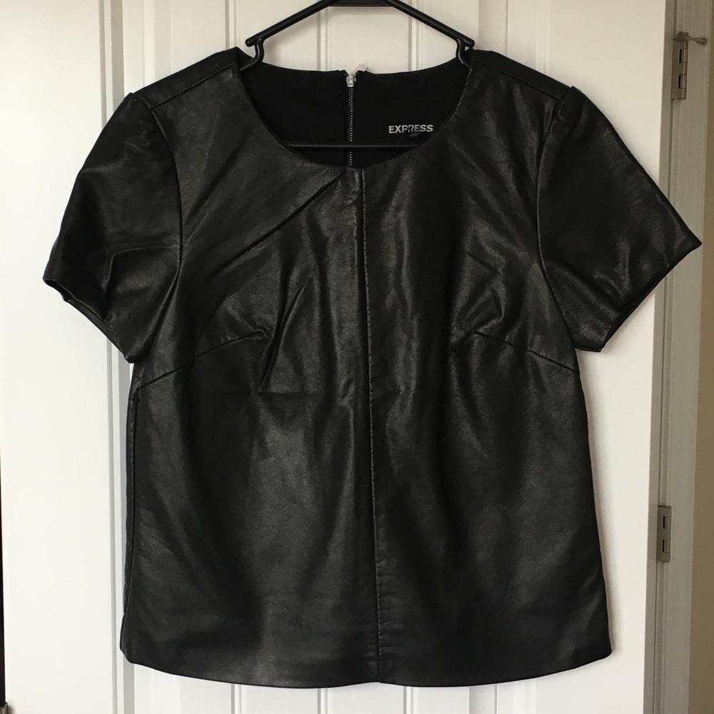 Express (minus the) leather short sleeve top